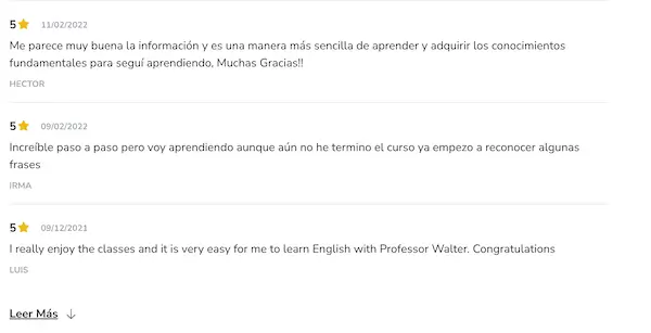 opiniones de alumnos que hicieron el  programa Intensivo EasyWay de Walter Morales