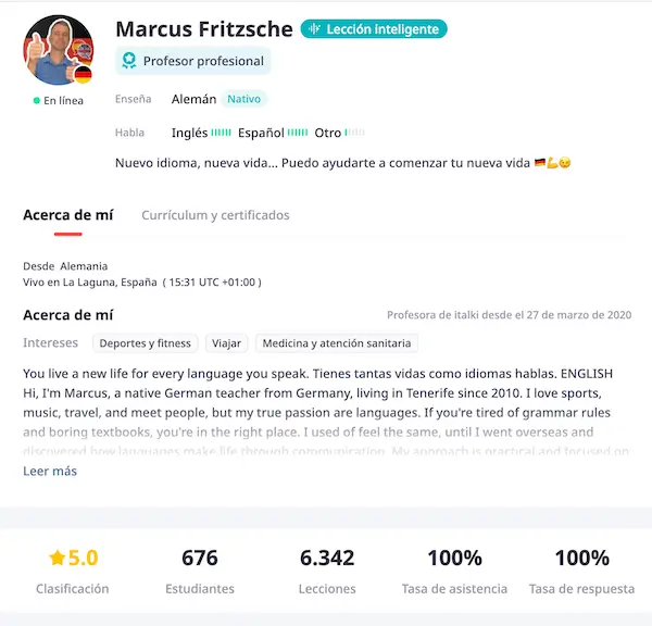 opiniones: Curso Premium de Alemán A1-B1 de Marcus Fritzsche