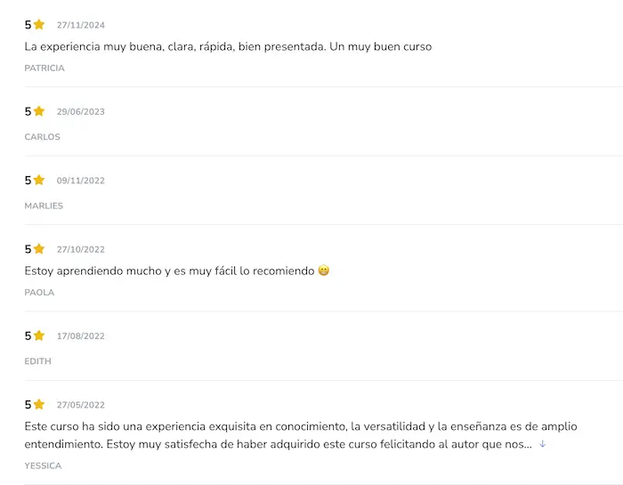 opiniones de los alumnos de Hotmart