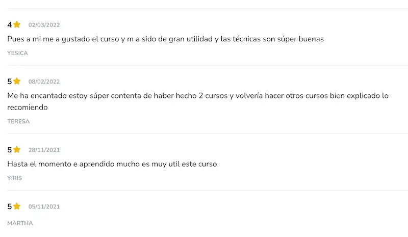 opiniones de los alumnos de Hotmart